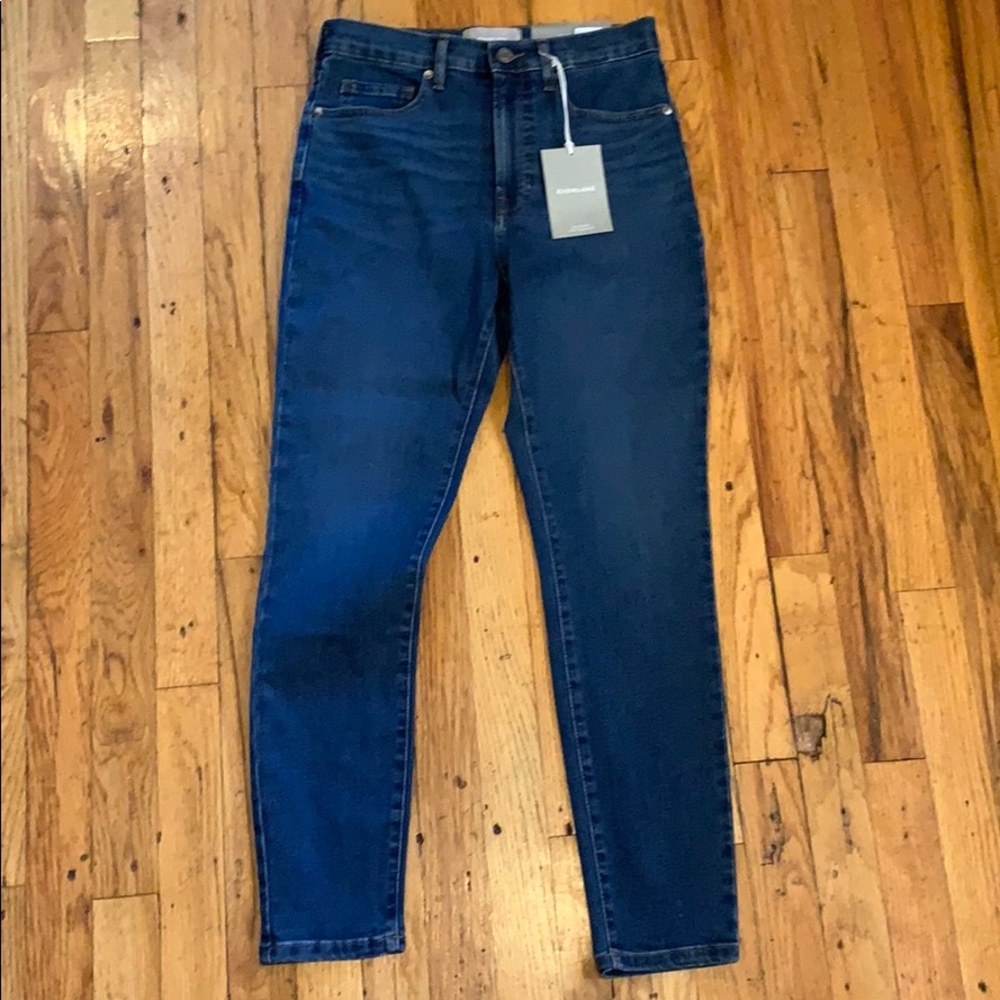 Everlane high rise skinny in mid blue size 28